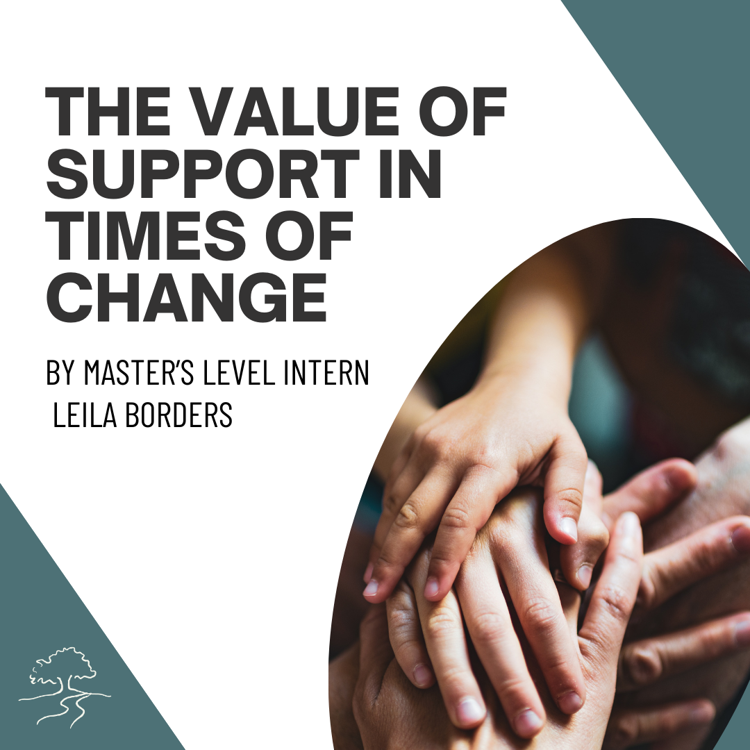 Blog on "the value of support in times of change", by Master's Level Intern Leila Borders