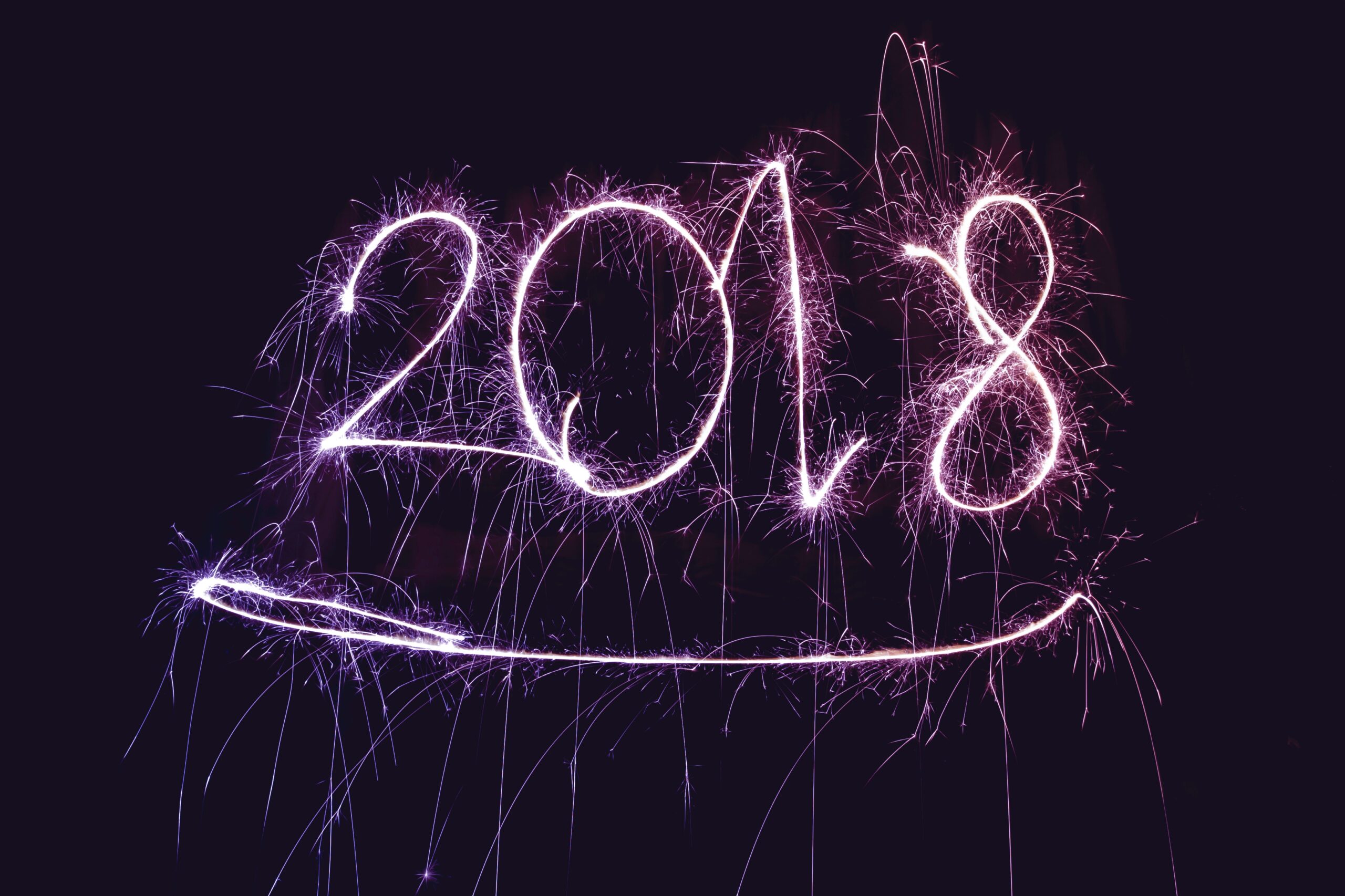 2018 written with fireworks